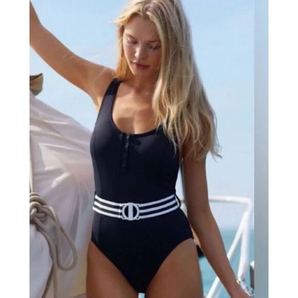 New. Seafolly belted one piece. US Size 8. Retails $149 - Picture 5 of 13
